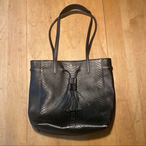 gigi black leather handbag
